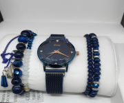 IEKE K208 Royal Blue Mesh Stainless Steel Analog Watch For Women - Royal Blue
