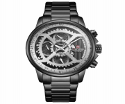 NAVIFORCE NF9150 Black Stainless Steel Chronograph Watch For Men - Black & Grey