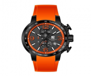 T5 H3450G: Orange Rubber Analog Chronograph Sports Watch for Men (Orange & Ash)