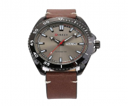 8272 - Brown Leather Analog Watch for Men