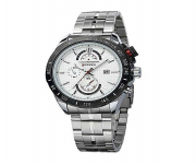 CURREN 8148 - Silver Stainless Steel Wrist Watch for Men - White