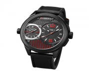 C8249 - Stylish Black Leather Analog Watch for Men with Day-Date | Buy Now