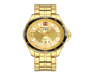 Naviforce NF9106 - Golden Stainless Steel Analog Watch