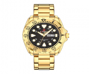 Naviforce NF9105 - Golden Stainless Steel Analog Watch