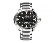Naviforce NF9090 - Silver Stainless Steel Analog Watch