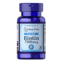 Puritan’s Pride Biotin 7500mcg Supplement | Boost Hair & Nail Health - 50 Tablets