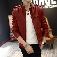 Gents Full Artificial Leather Jacket - Vip10 Red