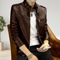 Red Artificial Leather Jacket For Men