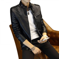 Gents Full Artificial Leather Jacket - Vip10 Black | Black jacket