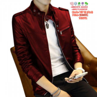 Gents Full Artificial Leather Jacket Vip10 Red | Mens Leather Jackets