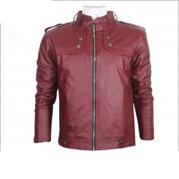 Gents Full Artificial Leather stylish Jacket vip11 Red | Stylish Jackets For Men