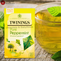 Twinings Pure Peppermint Tea Bags - Refreshing Herbal Infusion (40g, 20 bags)