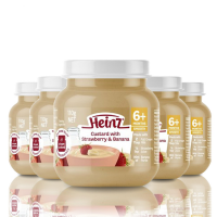 Heinz custard with strawberry,banana