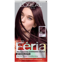 L'Oreal Paris Feria Hair Color: Multi-Faceted Shimmering Deep Burgundy Brown