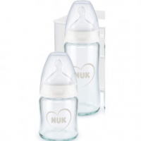 NUK First Choice+ Anti-Colic Glass Baby Bottle - 120 mL | Shop Now for Healthier Feedings