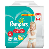 Pampers Baby-Dry Nappy Pants Disposable Cotton Nappies – Size 5 – (Jumbo+ 64 Pack)-UK