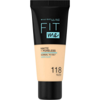 Maybelline Fit Me Matte & Poreless Foundation 118 Light Beige 30ml - Flawless Coverage for Smooth and Radiant Skin