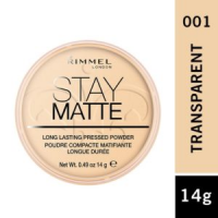 Rimmel -London Stay Matte Pressed Powder -(001 Transparent) -(14g)