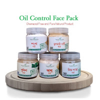 Oil Control Face Pack -  অয়েল কন্ট্রোল প্যাক (মুলতানি মাটির গুড়া, শঙ্খ গুড়া, আলু গুড়া, নিম গুড়া, পুদিনা পাতা গুড়া))