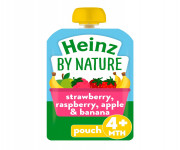Heinz By Nature Organic Strawberry, Banana, Raspberry & Apple Baby Food (4+ Months) - 100gm | Buy Online