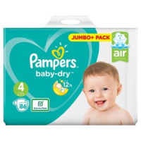 Pampers Baby Dry 4 Jumbo Pack Belt System Diaper, 9-16kg (86pcs) UK