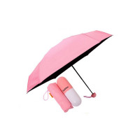 Mini Capsule Box Smart Folding Umbrella - Pink: Stay Protected from Rain and Sun