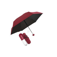 Mini Capsule Box Smart Folding Umbrella, Rain & Sun Protected - red