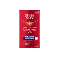 Seven Seas Simply Timeless Omega-3 Fish Oil Plus Gelatine Free High Strength COD Liver Oil 120 Cap - Boost Your Health with the Ultimate Omega-3 and COD Liver Oil Supplement!