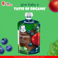 Gerber Organic Apple Blueberry Spinach Puree 99G - A Nutritious and Tasty Baby Food Option.