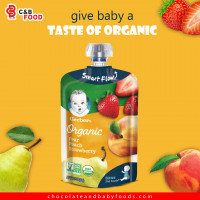 Gerber Organic Pear, Peach & Strawberry Puree - 99G | Premium Baby Food
