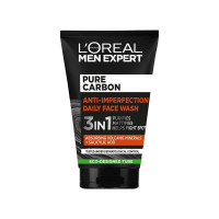 L’Oreal Men Expert Pure Carbon Anti Imperfection 3 in 1 Daily Face Wash | Complete Men's Skincare Solution | Remove Impurities, Control Oil, Fight Acne