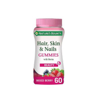 Nature's Bounty Hair Skin & Nails Gummies - 60 Mixed Berry Flavour with Biotin | Enhance Your Beauty Naturally