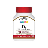21st Century D3 2000 IU to increase bone strength in the human body