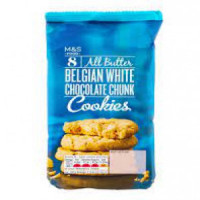 M&S All Butter Belgian White Chocolate Chunk Cookies 200G