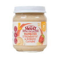 Heinz Strawberry & Banana Custard 110g - Delicious Fruit Flavored Custard