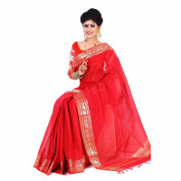 Red Cotton Saree for Women  