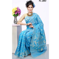 Light  Blue Silk Zori Saree for Women  
