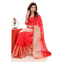 Red Silk Saree For Women ( Pendant)