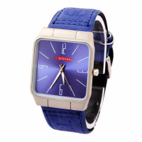 Blue  Artificial  Leather Analog Watch