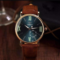 Luxury Fashion Leather Mens Glass Quartz Analog Wristwatch Noctilucent Watches Watarpoof