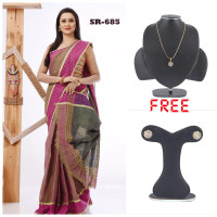 Cotton  Saree For Women With (Pendant Free)
