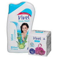 Vivel Mint Cucumber Body Wash (Free Loofah) 200 ml.