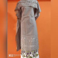Pakistani Lasar Cut Two Piece Salwar Kameez (Un-Stiched) For Women