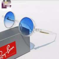 Watermark Blue Lens Round Sunglasses For Men