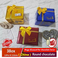 Cherir Round Chocolate China: 3 Boxes, 12 Pcs x 11g = 132g