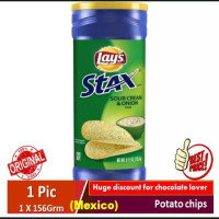 Lays Stax Sour Cream & Onion - Authentic Mexican Flavor - 155.9g Single Pack