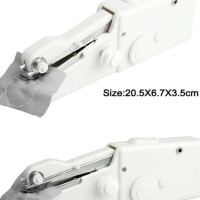 Mini Handheld Sewing Machine Portable Clothes Fabric Sewing Tools - White