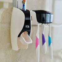 Automatic Toothpaste Dispenser With Toothbrush Holder - Multicolor