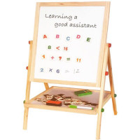 2 IN 1 WOODEN EASEL BLACK AND WHITE BOARD