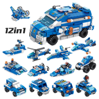Brain Development Police Assault Car 12 in 1 Lego Building Blocks Toys for Kids - 569 Pcs | Shop Now